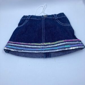 Build a Bear Denim Blue SKIRT sequin accents elastic waist